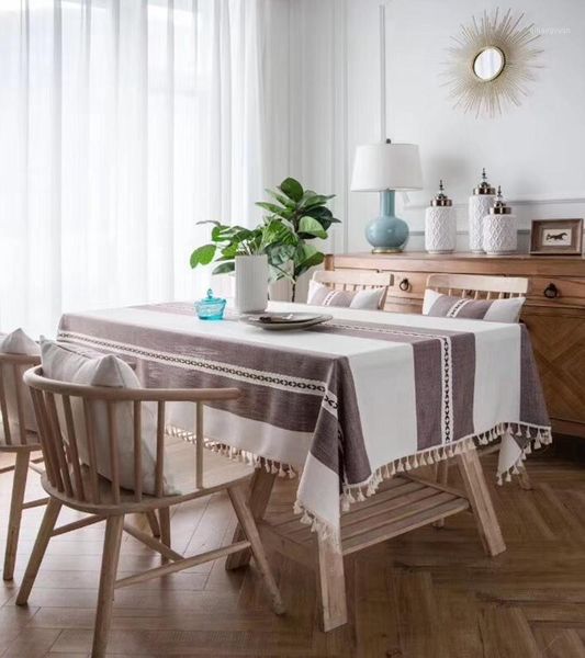 

waterproof cotton linen fabric dining tablecloth square l christmas decoration cloth for coffee bar table cover1