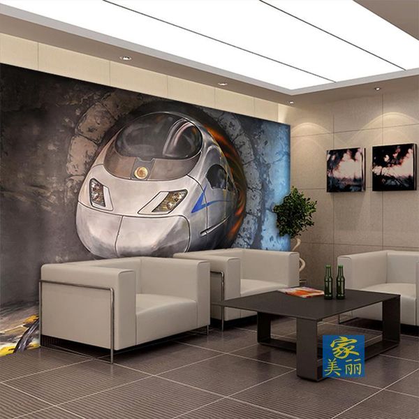 

wallpapers 3d high-speed rail trains with a large mural wallpaper tv backdrop living room bedroom sofa custom size