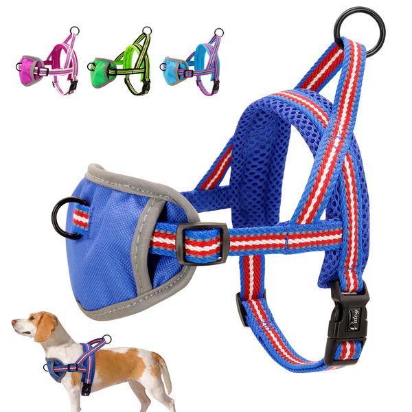 

nylon pet dog reflective harness vest flannel soft pad zipperless walking training with large and medium sized puppies