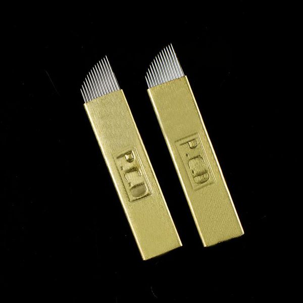 

tattoo needles 100 pcs pcd 12u hard laminas agulhas tebori microblading blades nano 0.25mm permanent makeup eyebrow lips