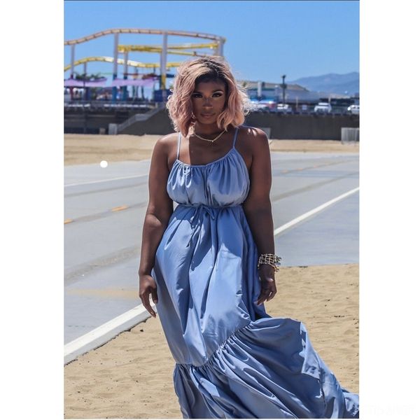 

mcxm2 cy5510 women's color color solid sleeveless slinglong swinging dress cy5510 sling sleeveless solid women's sling slinglong s, Black;gray