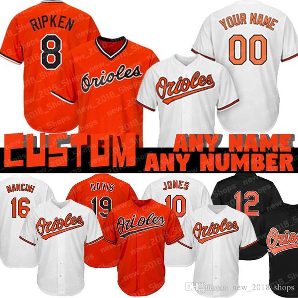 

8 cal ripken jr custom orioles 19 chris davis 16 kolten wong 10 adam jones 15 chance sisco 22 jim palmer 37 dylan bundy 25 anthony santande, Blue;black