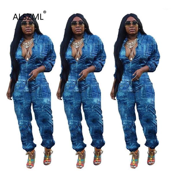 

blue deep v neck long sleeve skinny jumpsuits tight club party lady fashion sheath bodysuits high street chic romper1, Black;white