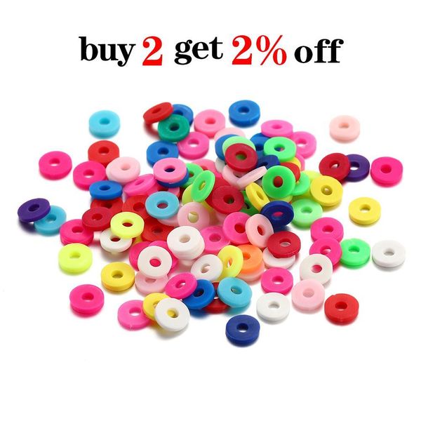 

15inch 5 mm flat round clay beads polymer mixed colors spacer loose beads for bracelet diy jewelry making supplies accessories h bbyprk, Silver