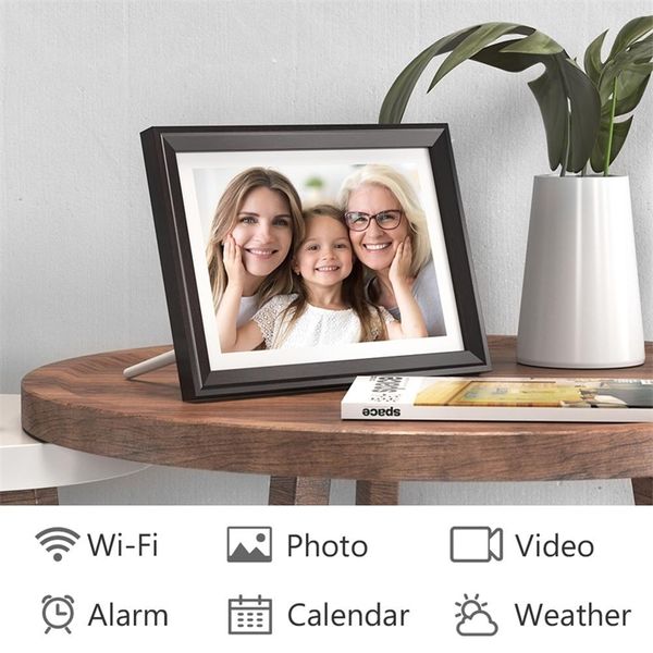 Dragon Touch Digital Photo Frame Classic10 WiFi 10 polegadas LED IPS Touch Screen HD Display Frame Frame Compartilhar Fotos via App Email 201211
