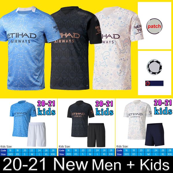 

2020 2021 fc soccer jersey city g. jesus sterling ferran jerseys de bruyne kun aguero football shirt man uniforms men + kids kit, Black;yellow