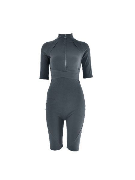 

2021 new style all-match elastic thread peach cotton hip skinny jumpsuit playsuits women e5j4, Black;white