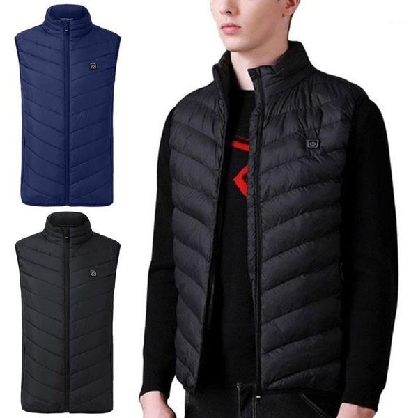 

autumn winter men women electric usb heated sleeveless vest warm rechargeable waistcoat light simple cold-proof jacket gift1, Black;white