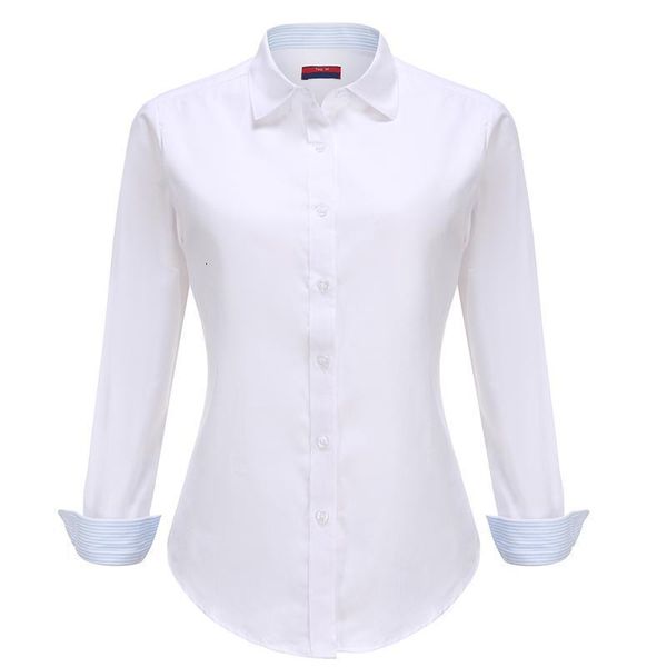 

dioufoud women blouse 2020 casual long sleeved cotton oxford white shirt woman office plus size shirts patchwork striped blouses