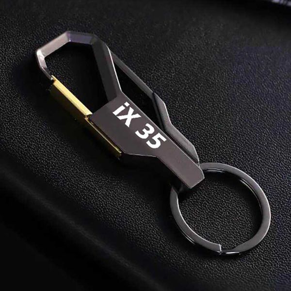 

laser engraved metal keychain car keychain key ring key management ring gift decoration car logo chain for hyundai ix35 2006, Silver
