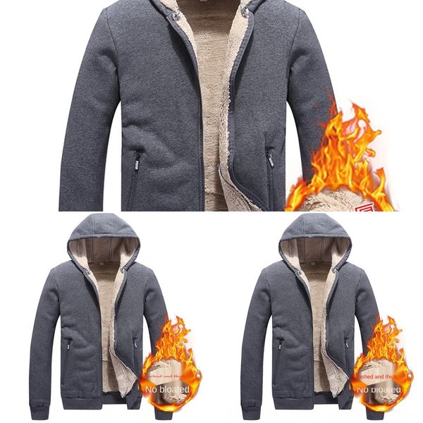 

cashmere thickened sweater men's cashmere warm sweatersweaterautumn winter sports casual hooded cardigan loose oversized warm coat t, Black