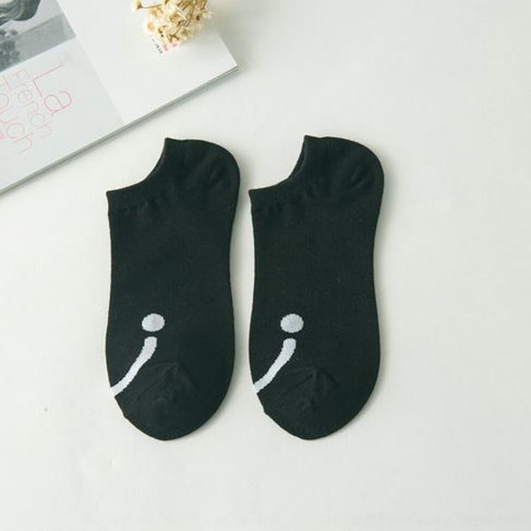 

mn8mn children's boat spring and summer cartoon smiling face boat new sockscotton socks floor breathable cotton socks bbxad, Black