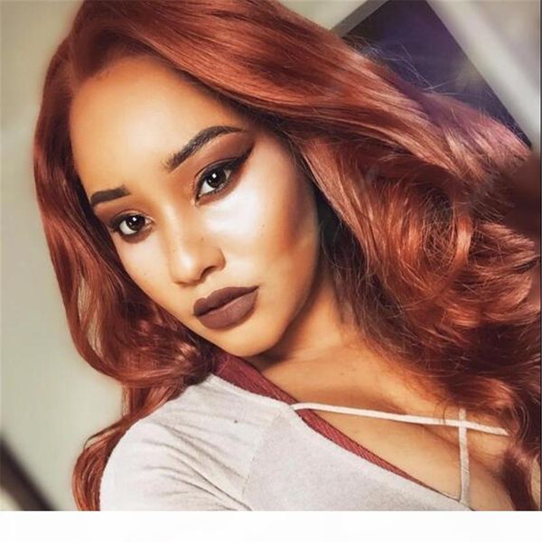 

кружева передние парики медь красный оранжевый синтетический объемная волна парики природные hairline glueless парики для женщин синтетическ, Black