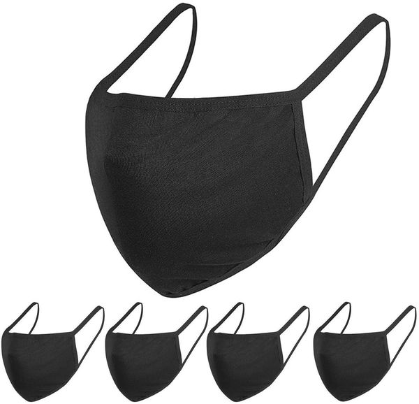 

dust 5 pack fashion cotton, protective, black washable, reusable cotton fabric face covering