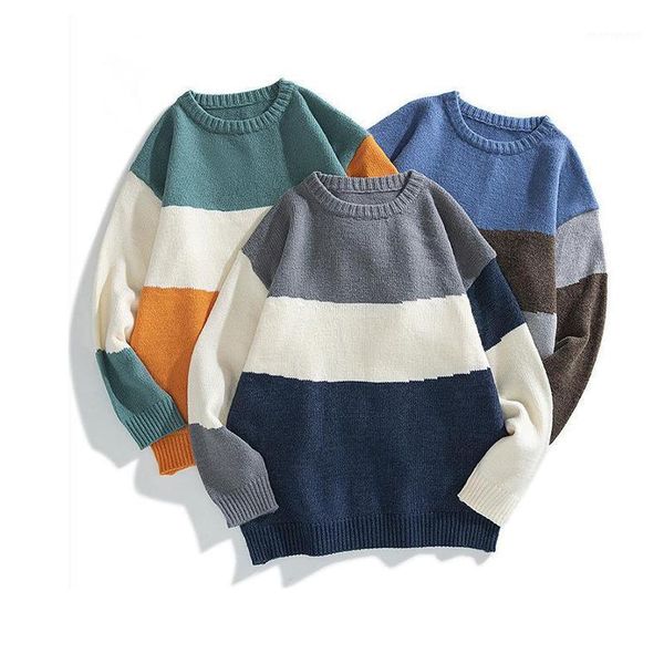 

men's sweaters 2021 men's pullovers fashion sweater clothing pullover sportswear long sleeve patchwork crew neck 1, White;black