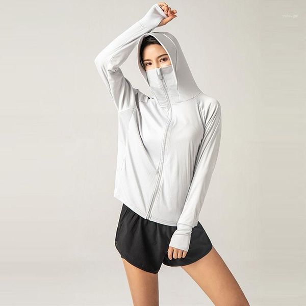 

2020 fall summer beach uv fashion hooded jackets women solid color sun protection zipper casual long sleeve coats outerwear s181, Black;brown