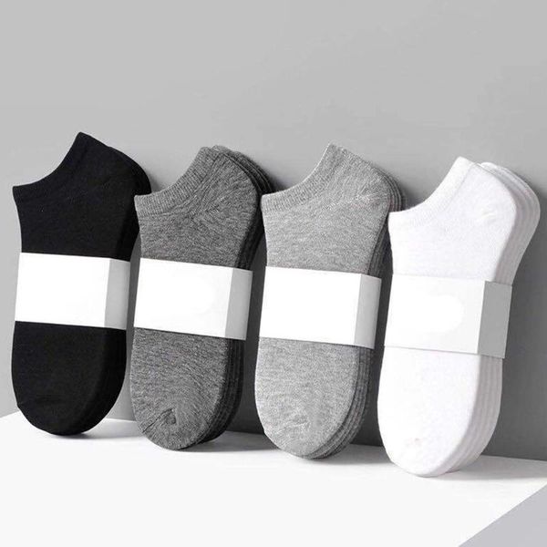 

men's socks 5pairs men solid color elastic breathable cotton anti sweat low cut ankle, Black