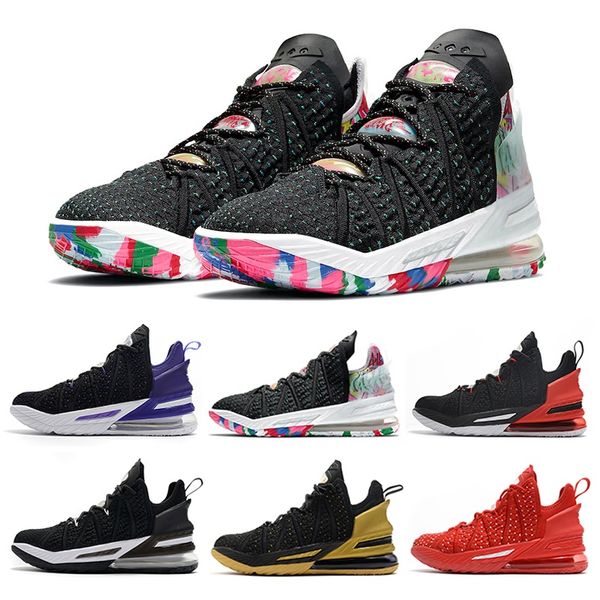 

fashion james gang 18 mens basketball shoes bred university red la black white bred 18s trainers outdoor men sports sneakers 40-46