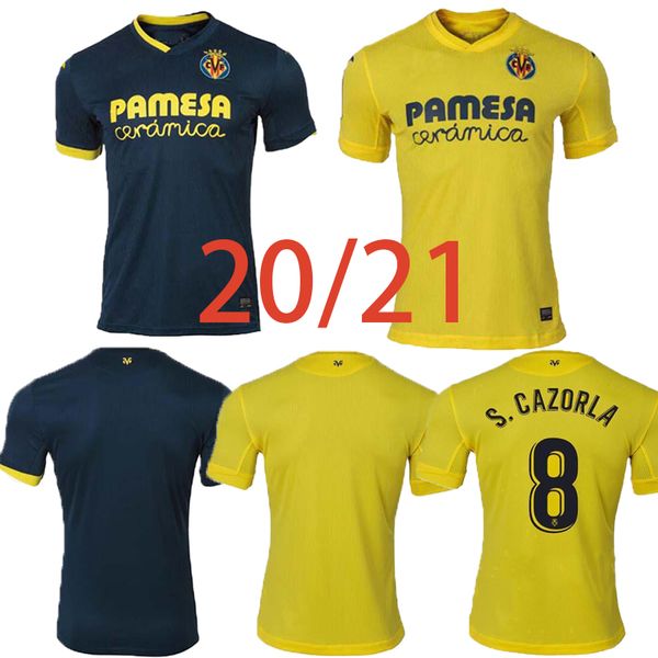 

2020 2021 villarreal cf s.cazorla soccer jersey 20 21 home geraro chukwueze ay футбольная рубашка paco alcacer moi gomez 3-й футбол, Black