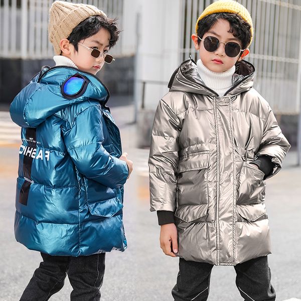 

m8length мертвого сезона нового пуховика среднего ультрачеловека одежды одежды для мальчиков среднего и крупных детского сверхтяжелого зимне, Blue;gray