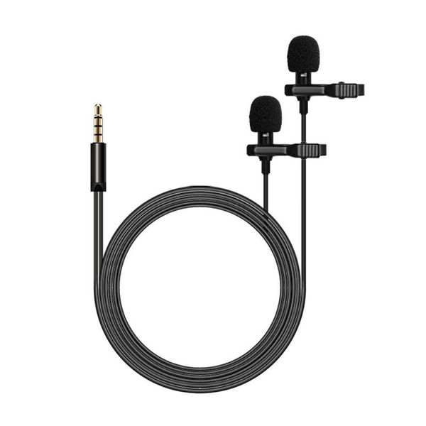 

lavalier lapel microphone clip on microphone shirt collar mic 1.5m for huawei sumsang youtube video recording