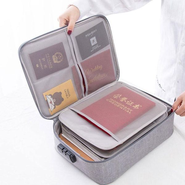 

password documents bag large briefcase men travel bag waterproof storage multi purpose office