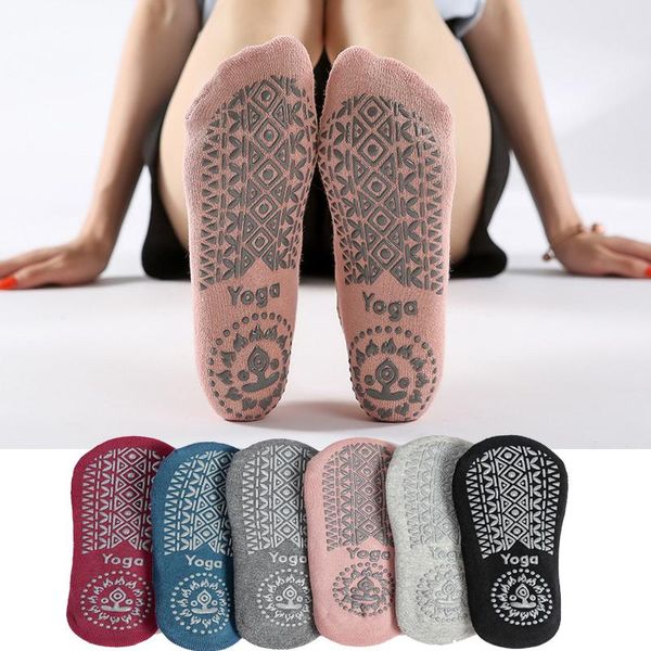 

women bandage yoga socks anti-slip quick-dry damping pilates ballet socks good grip for women cotton, Black