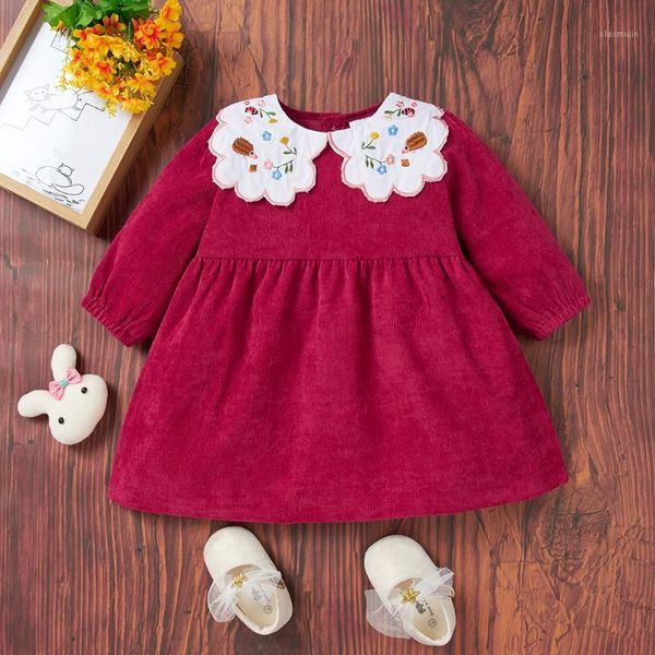 

girl's dresses 1pc baby girl long-sleeve animal sweet dress1, Red;yellow