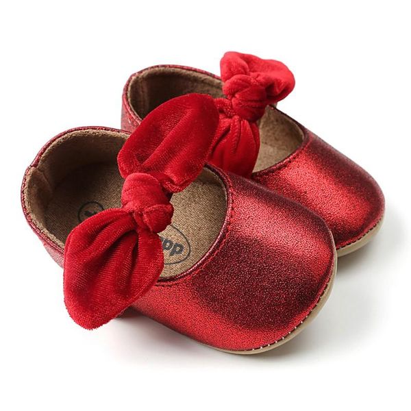 

red pu baby shoes 2020 infant first walkers bow soft soled newborn girls sneaker prewalker baby moccasins