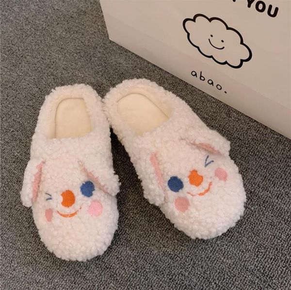 

cotton sandals women 2020 new autumn/winter indoor warmth and non-slip cute cartoon student home cotton slippers, Black