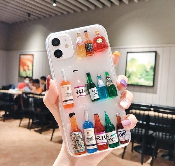

new lovely creative wine bottle tpu pc transparent phone case for iphone 11 pro x x sqclht bdefashion
