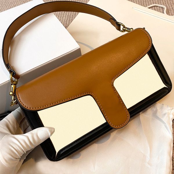 

women luxury bags 2020 new tabby wine god bag 26 anaglyph splicing one shoulder his armpits c button leather handbag