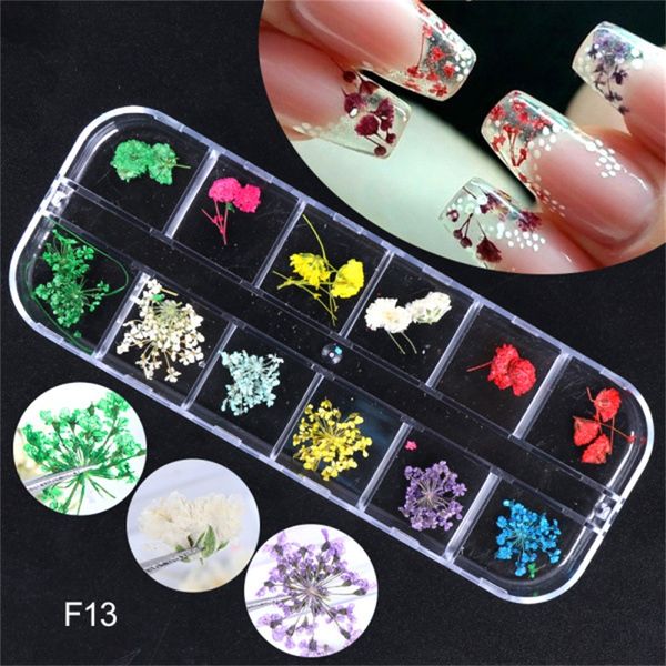 Lantejoulas Floral Nail Adesivo Fashion Seco Flor Lantejoulas Selo Applique Unhas Adesivos Multi Tipo Mulheres Manicure Decoração Novo 8 8SQ L2