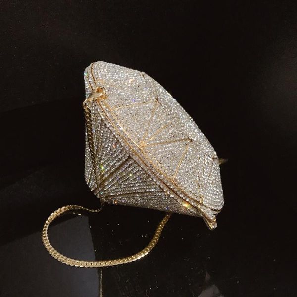 

three-dimensional diamond shape diamond evening bag full crystal bag foreign trade women's handbag