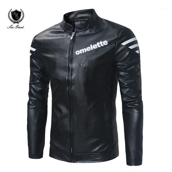 

2018 new brand man bomber jackets hip hop casual solid white patch designs slim fit pilot bomber coat pu leather mens jackets1, Black;brown