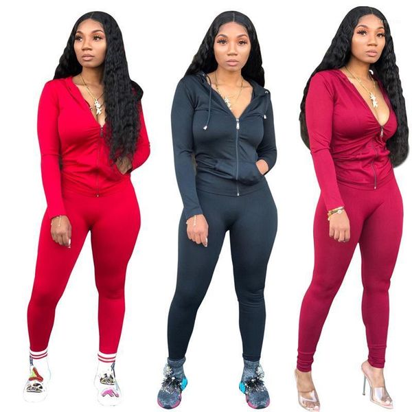 

solid tracksuit women two piece set zipper hoodies sweatshirt and pants sports jogging suit women's sets streetwear outfits1, Gray