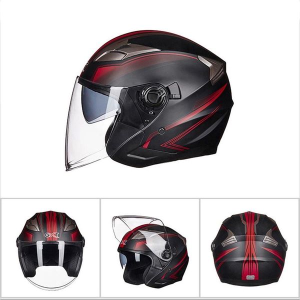 

motorcycle half face helmet abs motorbike electric safety double lens moto casque casco moto for women/men