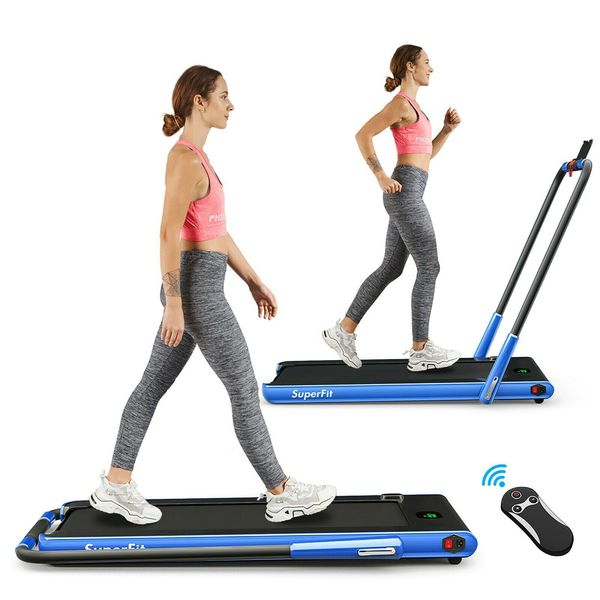 

2.25hp 2 in 1 foldable under desk treadmill running walking machine w/ remote