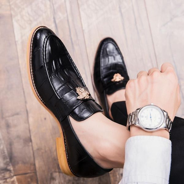 

business men casual shoes handmade breathable comfortable jeans brand men shoes leather lazy loafers oxfords formal, Black