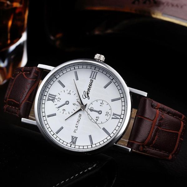 

luxury watches men geneva stainless steel ultra thin watches men classic quartz men's wrist watch relogio masculino#k9