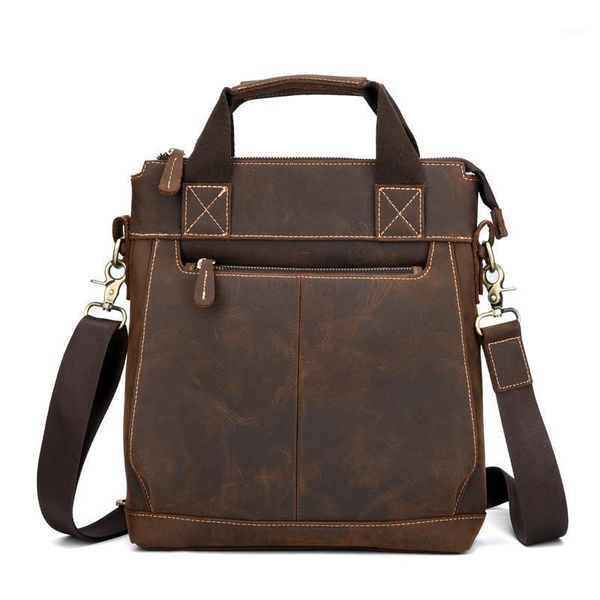 

2021 new retro genuine leather business handbag crazy horse leather briefcase crossbody bag diagonal messenger shoulder bagld8961