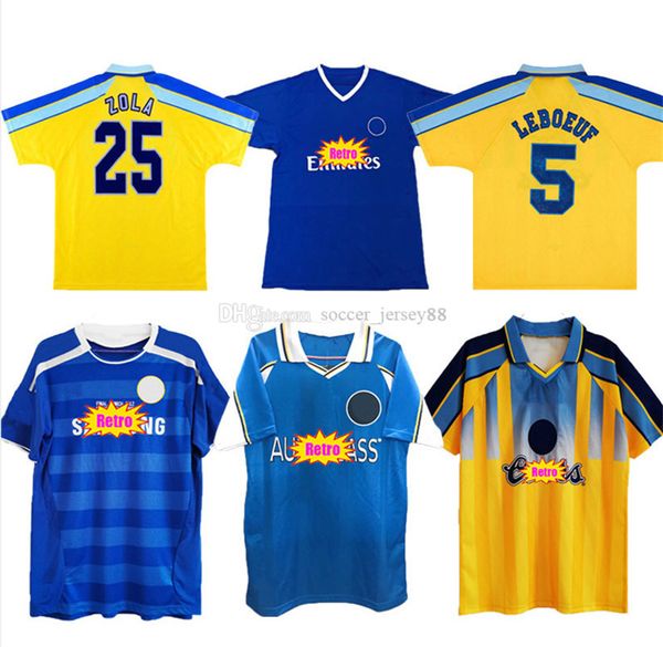 

03 05 11 12 95 96 97 99 retro soccer jerseys lampard torres 2003 2005 classic drogba final football shirts crespo hughes cole vintage, Black;yellow