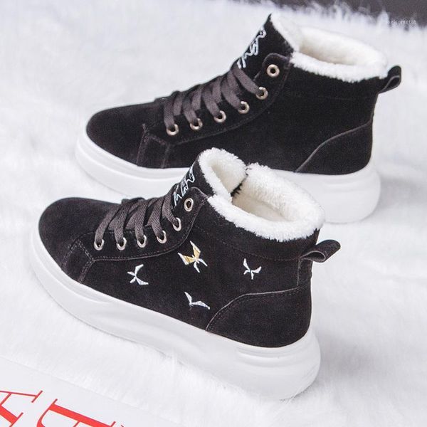 

2021 winter fashion women ankle boots low heels shoes woman booties vintage worm fur shoe chaussures femme zapatos mujer sapato1, Black