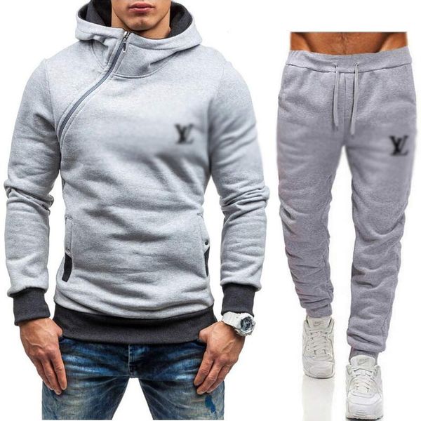 

2020 european and american new sportswear men's sportswear full zipper sweatshirt classic couple sportswear suit jacket, Gray