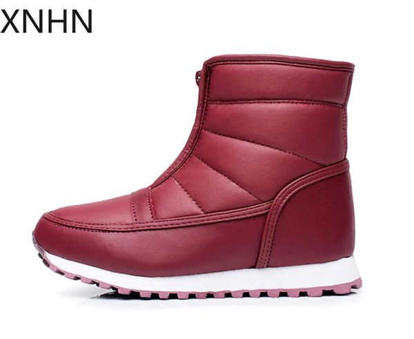 

brand fashion 2020 warm/comfortable snow boots for women boots eur35-45 color wine/ burgundy/black pu thickening warm