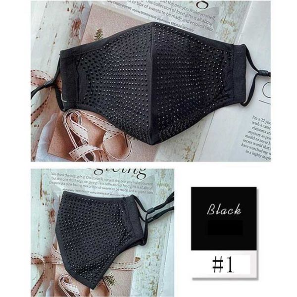 

diamond breathable colorful cotton cloth face dustproof mask reusable protective mouth masks yya305 60pcs