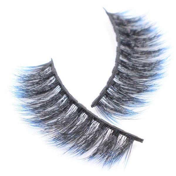 

false eyelashes gradient blue natural fake lashes long makeup 3d mink extension eyelash for beauty
