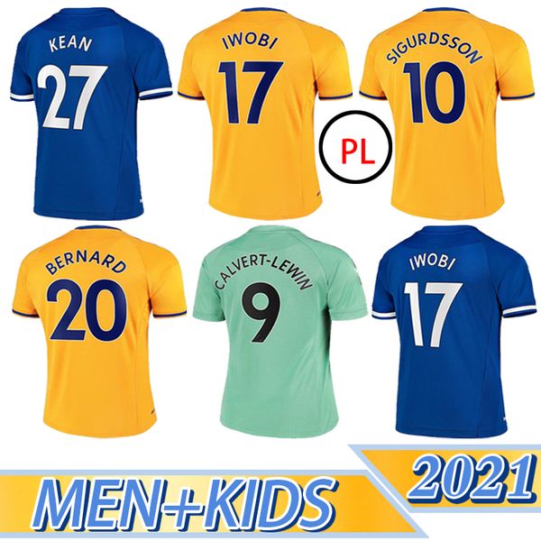 

2020 soccer jersey delph calvert-lewin sigurdsson walcott digne 2021 home away home away kids kit football uniform, Black;yellow