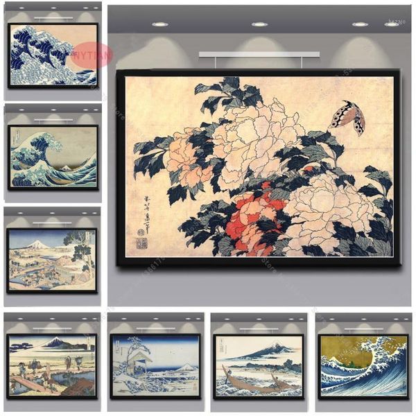 

paintings nt809 vintage kanagawa views mount katsushika hokusai wave poster print painting wall art canvas picture living home room decor1