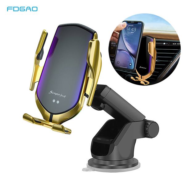 

car phone holder automatic clamping 10w qi wireless charger iphone 11 pro xs xr x 8 fast charging stand for samsung s10 s9